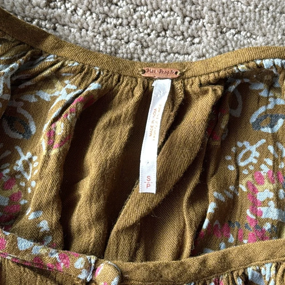 Free People Olive Peasant Babydoll Dress_7